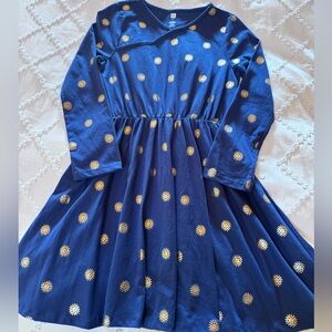 Tea Collection Blue Dress with Gold Accents